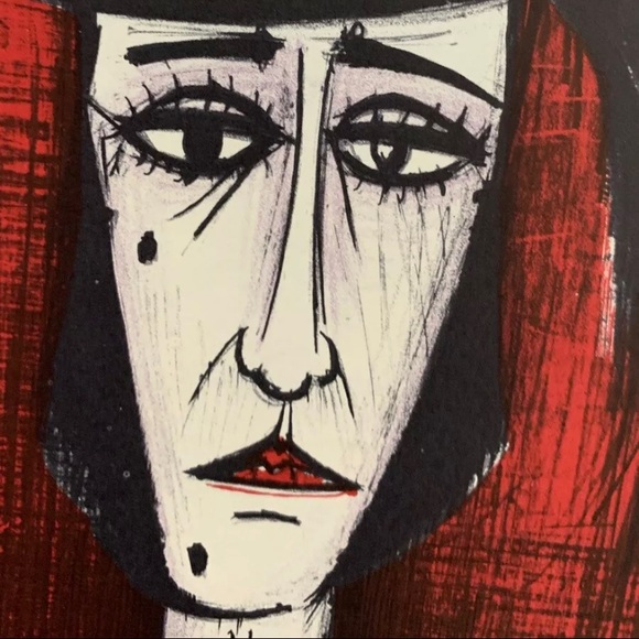 Authentic BERNARD BUFFET 1968 quadricromie matted to 11x14" w COA - Picture 5 of 6